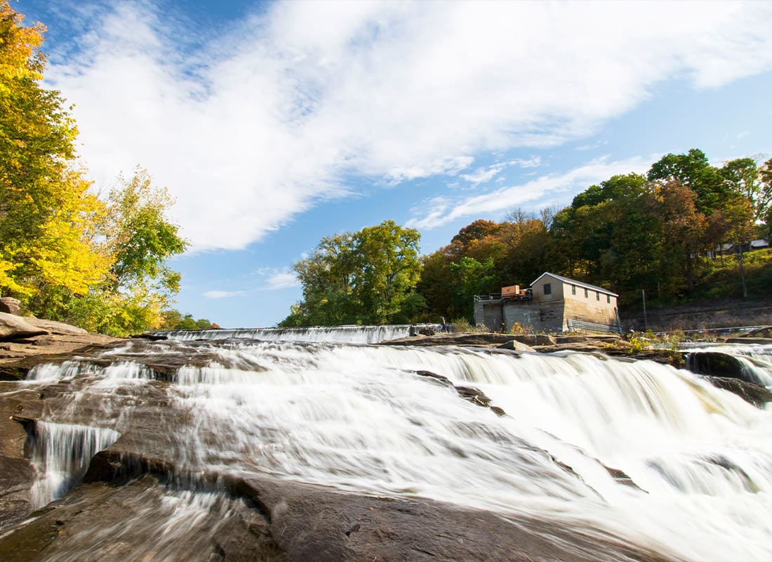Canaan, CT - Scenic View of the Great Falls in Canaan, Connecticut